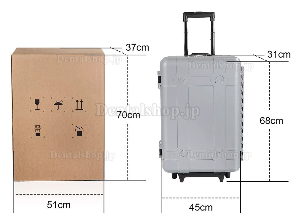 Dynamic® DU893 歯科用ポータブル診療ユニット エアーコンプレッサー 超音波スケーラー LED光重合照射器付き